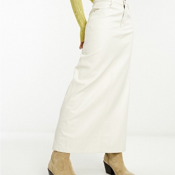 Free People City Slicker Vegan Maxi Skirt Size 12 - Picture 5 of 13